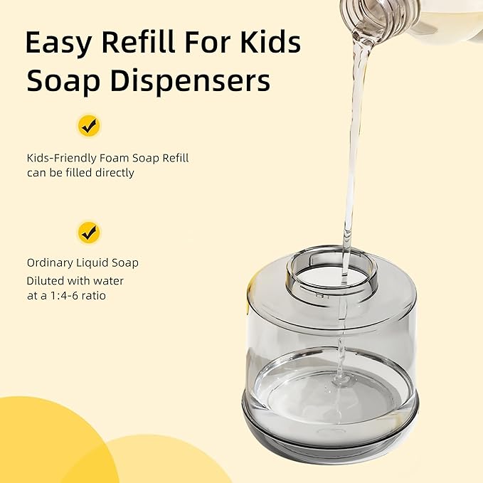 Kids Automatic Touchless Foaming Soap Dispenser, Cute Chick IPX7 Waterproof 350ML Hand Soap Dispenser for Kids Bathroom Home