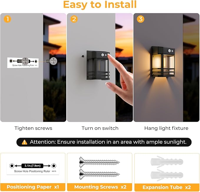btfarm Solar Fence Lights, 4 Pack Motion Sensor Lights Outdoor, 3 Lighting Modes Dusk to Dawn Solar Deck Lights, IP65 Waterproof for Fence Post Wall Stairs Patio Backyard
