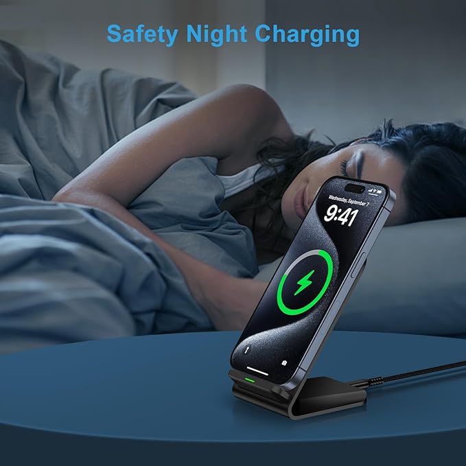 Samsung Galaxy S25 Ultra Wireless Charger Stand for Galaxy S26 S25 Edge S24 S23 S22 S21 S20 S10,15W 2Pack Phone Charger Wireless Android Charging Station for Google Pixel 10 9 8 7 Pro,iPhone 17 16 15