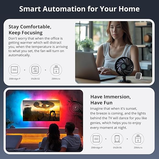 SONOFF Zigbee Smart USB Outlet, 5-22V DC Outlet Timer Smart Switch, Smart Home Devices Compatible with Alexa and Google Home, Zigbee Switch Wireless Support Fast Charging, USB 2.0 ZBMicro (1)
