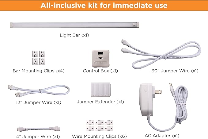 PureOptics LED Dimmable Linkable LED Shop Light with Motion Sensor and Magnetic Option, 10.5W, 780 Lumens, 18", Warm (LEDUC18-1WK)