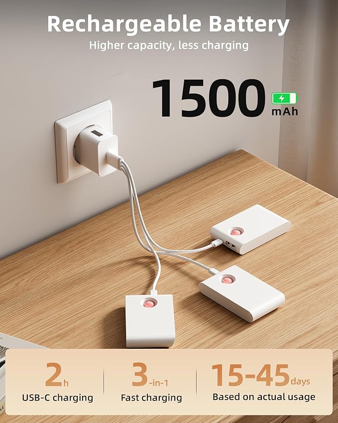 EZVALO 6 Pack Motion Sensor Night Lights, Sync LED Stair Lights Indoor, 1500mAh Rechargeable, Magnetic & Dimmable, 3000K Soft White, Portable Nightlight for Hallway, Stairs, Bathroom, Bedroom