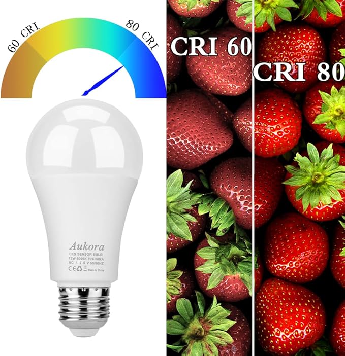 Aukora Led Dusk to Dawn Light Bulb 4 Pack, 12W (100-Watt Equivalent 1000lm) Smart Sensor Light Bulbs Indoor E26/E27 6000K Daylight A19 for Porch Yard Garage Garden Patio Outdoor (Cool White)