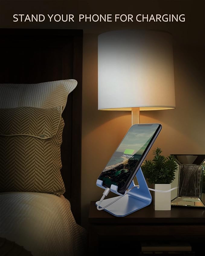 CreaDream Cell Phone Stand, Cradle, Holder, Aluminum Desktop Stand Compatible with Switch, All Smart Phone, iPhone 11 Pro Xs Max Xr X Se 8 7 6 6s Plus SE, Sierra Blue
