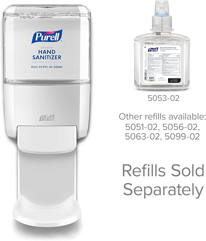 PURELL ES4 Manual Hand Sanitizer Dispenser, White, Compatible with 1200 mL PURELL ES4 Hand Sanitizer Refills - 5020-01 (Pack of 3)