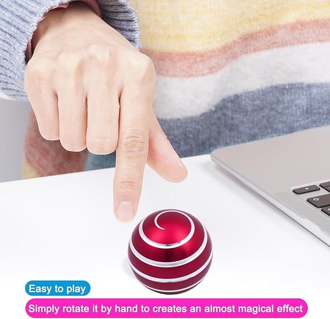 Desk-Kinetic-Toys Cool-Gadgets for Fidget: Cool-Stuff Thing Game Toy for Adult Teen Children Kid, Stress Relief Optical-Illusion Gifts for Office School Home Man Women Christmas Spinning 300 Seconds