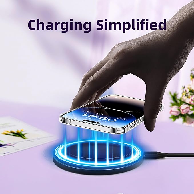 Wireless Charger Compatible with iPhone 17 16 15 14 13 12 11 Pro Max/Mini/Plus/XR/X/8, 15W Max Fast Wireless Charging Pad Mat for Samsung Galaxy S23/S22/S21/S20/S10, Galaxy Buds