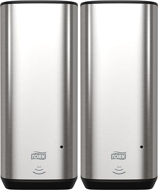 Tork Intuition Sensor Skincare Dispenser Stainless Steel S4, for Hand Soap and Hand Sanitizer, Image Range, 466101 (Pack of 2)