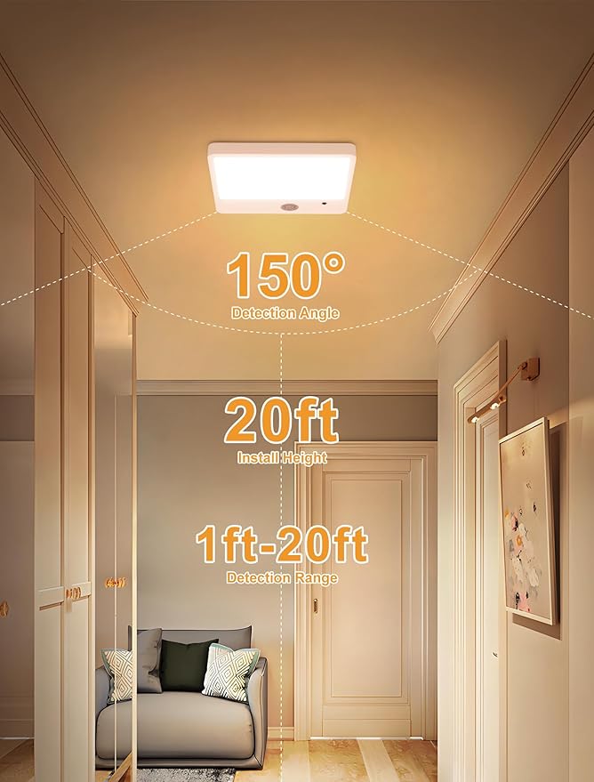 Motion Sensor Light Indoor with Remote,3 Color Motion Sensor Lights with Remote, Wireless Closet Light Battery Operated, Magnetic Dimmable LED Lights (7000mah-1pack)