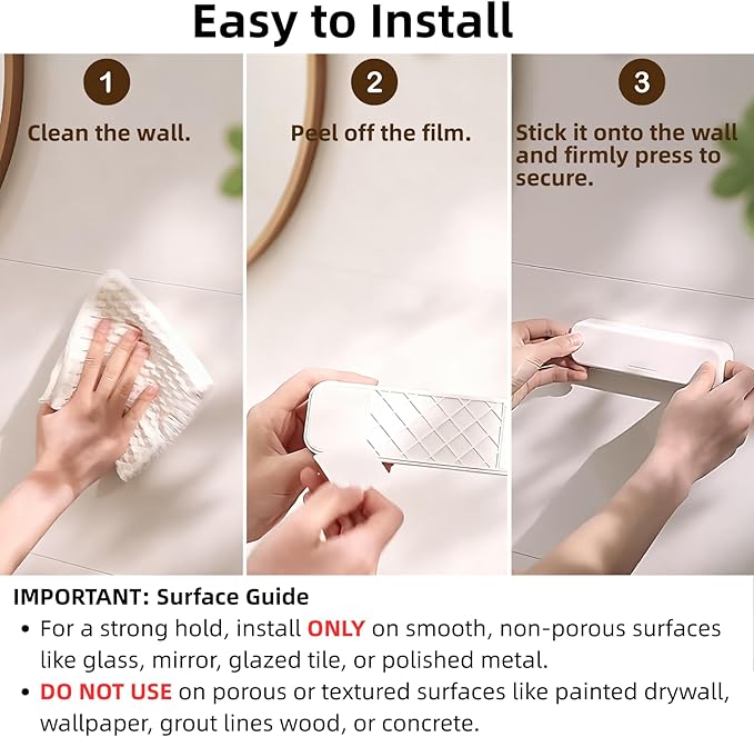 Toothpaste Holder, Toothpaste Clips, Tooth Paste Organizers Gripper for Bathrooms - Wall Mounted, White, Large, Round