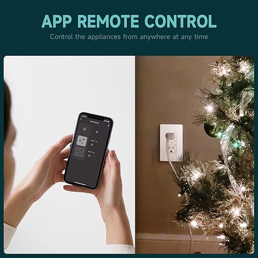 TOPELER Smart Wall Outlet with 2 Individually Controlled Ports, 15Amp TR Receptacle Control Appliances from Anywhere, 2.4 GHz WiFi Outlet Work with Alexa & Google Home, White, ETL & FCC Approval