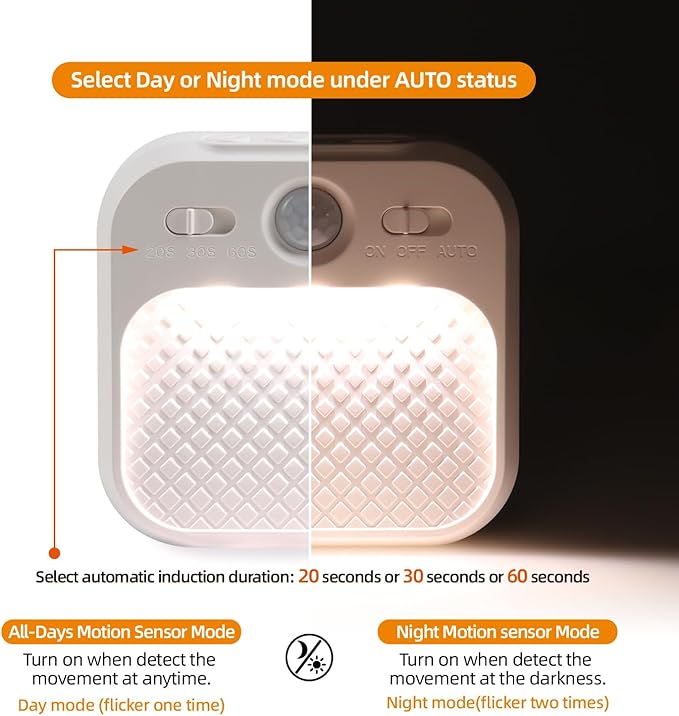 Motion Sensor Night Light 6 Pack, Rechargeable Magnetic Night Light with 3 Color Temperatures & Stepless Dimming, Timer Function, Soft Downward Anti-Glare Light for Hallway Stairs Closet Bedroom RV