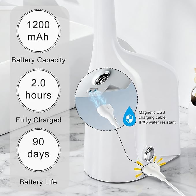 Automatic Foaming Soap Dispenser,10oz/300ml Touchless Smart Dispenser,Rechargeable Electric with 3-Level Adjustable Foam,IPX5 Waterproof for Bathroom Kitchen,White