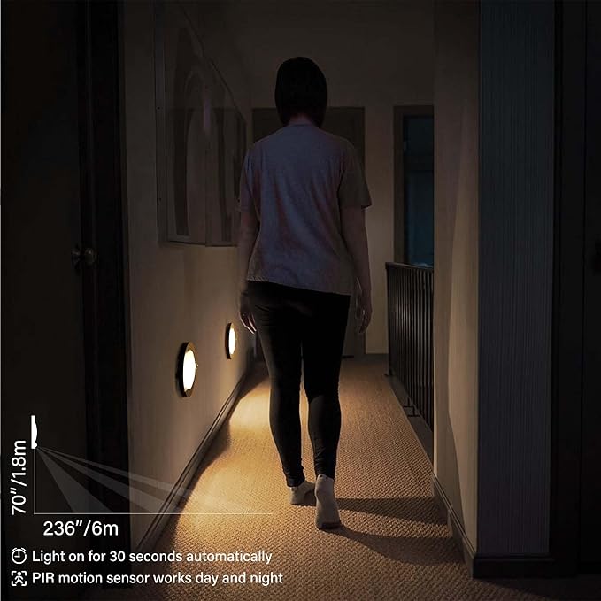 ZAGO LED 6" 120 Volts Closet Light Wired, PIR Motion Sensor Ceiling Disc Light, 15W, 1100 Lumens, CRI>80, 5000K Daylight White for Closet, Laundry, Garage, Pantry, Wet Location, ETL, Black, 2 Packs