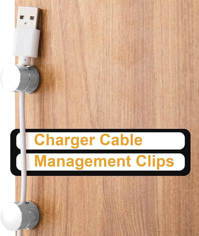 3Pcs Cable Anchors for Desk, Gun Metal Cord Anchors Holder Aluminum Wire Organizers Adhesive Adjustable 2-in-1 Cord Clips Charger Cable Management for Nightstand Office Home Desktop Wall