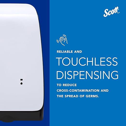 Scott® Pro™ High Capacity Automatic Soap and Hand Sanitizer Dispenser (32499), Touchless Dispensing, White, 1.2 L Capacity, 7.29" x 11.69" x 4.0" (Qty 1)