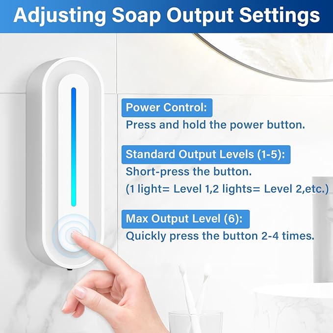 Automatic Soap Dispenser Wall Mount for Bathroom, 14.2oz Rechargeable Touchless Adjustable Auto Smart Hand/Dish Liquid Soap Dispenser for Bathroom,Kitchen,Office, Gel