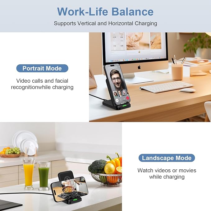 Samsung Wireless Charger Fast Charging Stand Desk Phone Station for Android Samsung Galaxy S26 Ultra/S25/S24/S23/S22/S21,15W Fast Wireless Charger Pad for Motorola Edge 2025/G Stylus 5G/G Power 2025