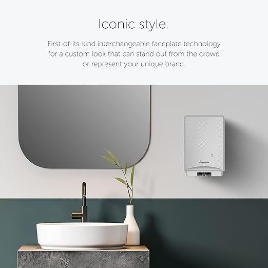 Kimberly-Clark Professional™ ICON™ Automatic Soap and Hand Sanitizer Dispenser (53694), with Silver Mosaic Design Faceplate, 11.5" x 7.5" x 3.98" (Qty 1)