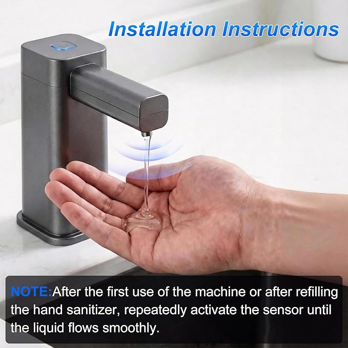 Automatic Dish Soap Dispenser for Kitchen, Touch-Free Sink Soap Pump with Silicone Extension Tube，Designed for Kitchens and Bathrooms （Square）