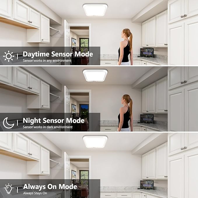 Rechargeable Motion Sensor Closet Light with Remote, Wireless Shower Lights for Inside Shower, Battery Powered Closet Light Magnetic, LED Shower Light No Wiring for Bathroom, Shower, Closet, Porch