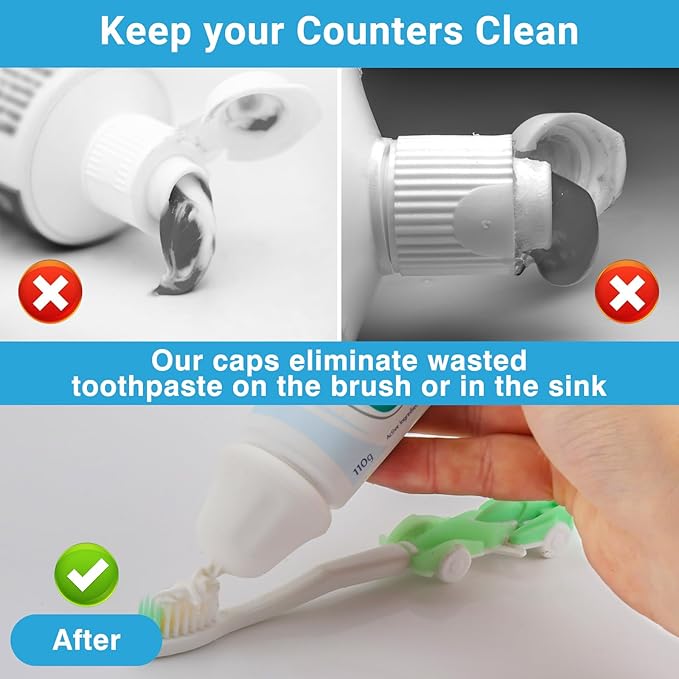 Self-Closing XXL Toothpaste Caps – 3 Pack – 19 mm Inner Diameter – Fits Large Sensodyne Pronamel & Wide-Neck Tubes Only (Check Size Guide) – Food-Grade Silicone, BPA-Free