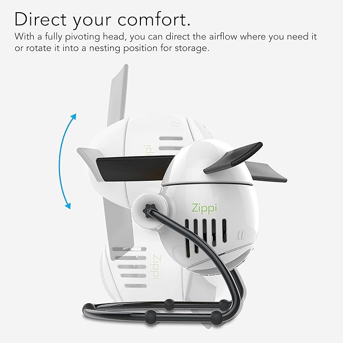 Vornado Zippi Small Personal Fan, Foldable Cooling for Desk, 2 Speed Settings, Soft Nylon Blades, Directable Airflow, Perfect Fan for Office and Bedroom, Multiple Color Options, Ice White