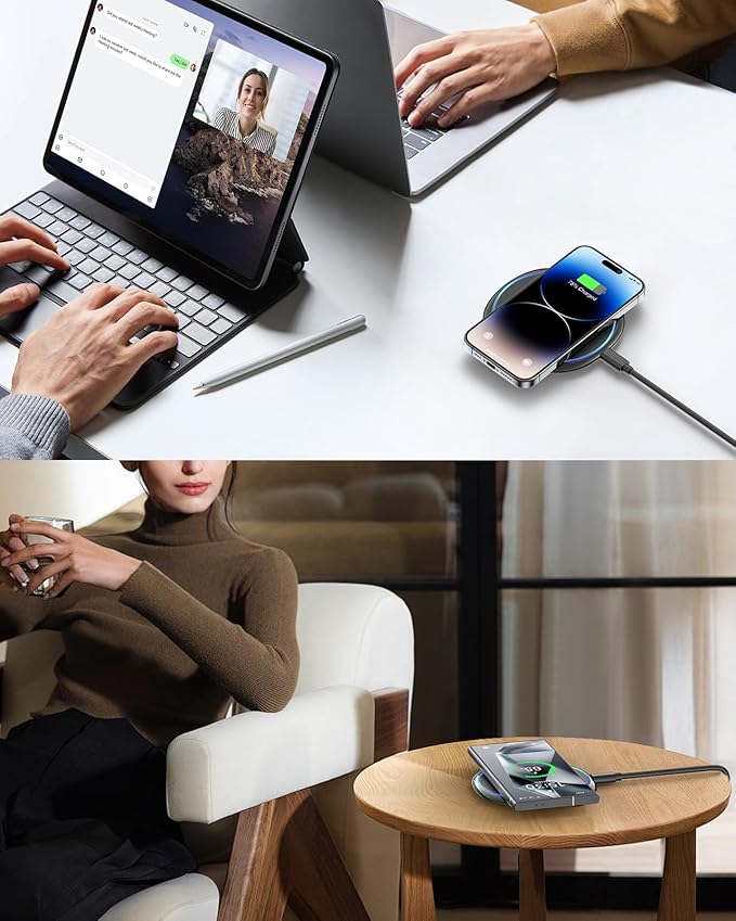 NANAMI Fast Wireless Charger [2 Pack] - Wireless Charging Pad for iPhone 17/17 Pro/17 Pro Max/16/15/14/13/13 Pro/12,10W for Samsung Galaxy S26/S26+/S25/S25 Ultra/S24/S24 Ultra/S23/S22, New Airpods