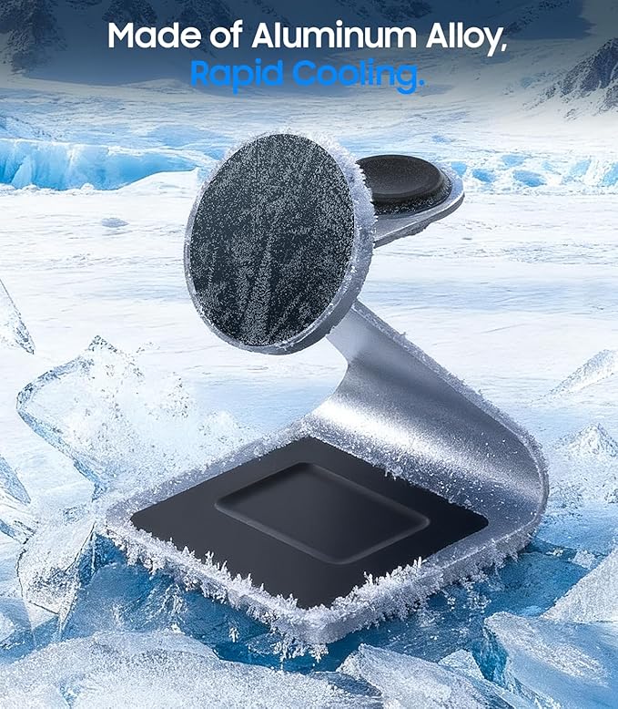 Meifigno Magnetic Wireless Charger for Samsung, 3 in 1 MagSafe Charging Station Aluminum Charger Stand for Galaxy S26/S25/Z Fold7/Z Flip7, Watch Charger Stand for Galaxy Watch Ultra 8 7, for Buds