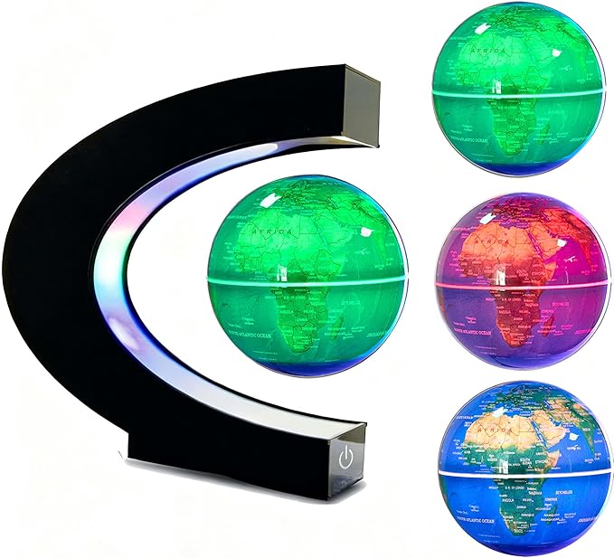 Magnetic Levitation Floating Rotating World globe for children With Colored Lamp And Touch Switch For Men Boss Cool home/Office Decor unique Gifts Or Kids Desk Tech accessories Gadget teenage Toys