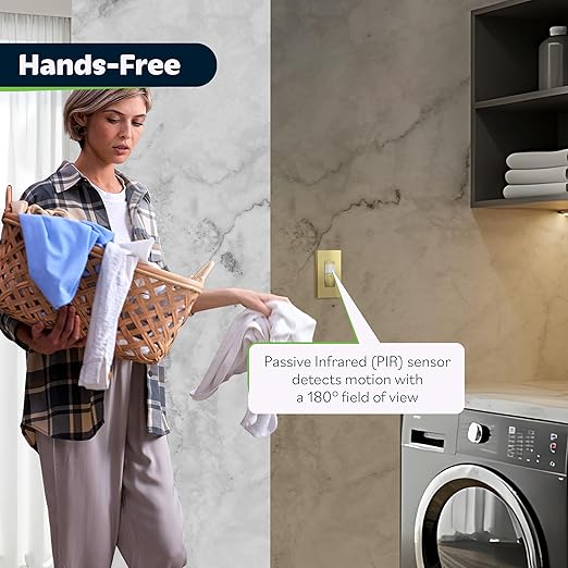 TOPGREENER Motion Sensor Light Switch, Occupancy & Vacancy Motion Sensor Switch, 𝐎𝐩𝐞𝐫𝐚𝐛𝐥𝐞 𝐖𝐢𝐭𝐡𝐨𝐮𝐭 𝐆𝐫𝐨𝐮𝐧𝐝 𝐖𝐢𝐫𝐞, No Neutral Wire, Single Pole, TDOS5-HL-GD, Gold