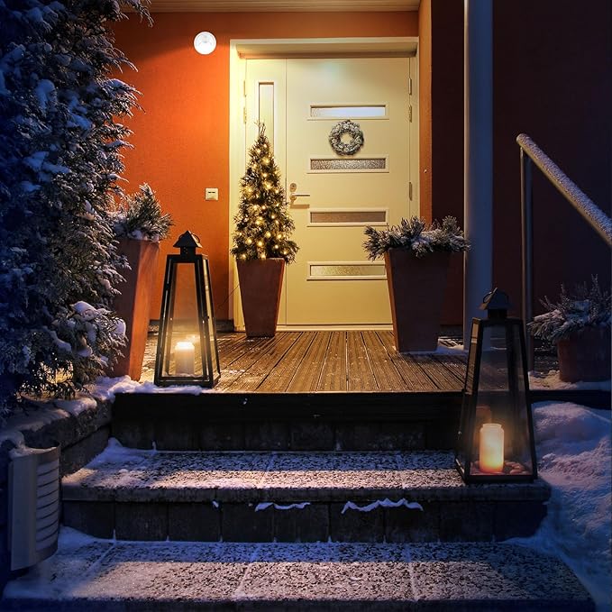 Motion Sensor Outdoor Lights - Outdoor Motion Sensor Light Battery Operated Wireless Spotlight Motion Detector Security Light Auto On Off for Porch Stair Hallway Garage Wall Shed (1 Pack)