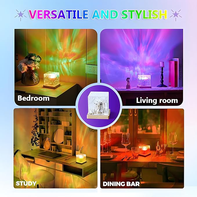 Northern Lights Projector, 16 Colors Rechargeable Aurora Light Projector & Mood Lighting Galaxy Lamp, Remote Night Light for Bedroom, Gift for Teenage Girls Room Decor (Battery)