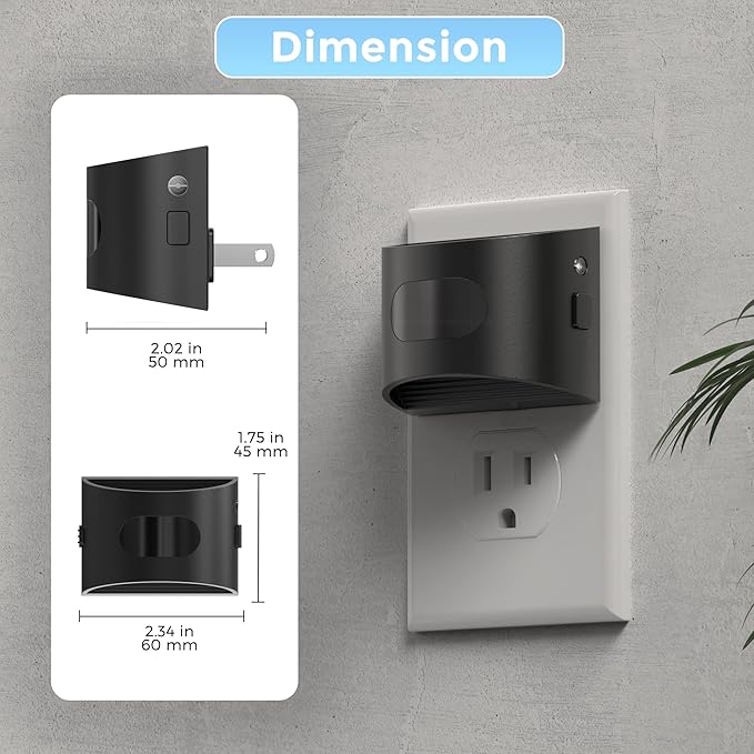 L LOHAS LED Night Light with Motion Sensor & Dusk to Dawn Sensor, Night Lights Plug into Wall with 30-100lm Adjustable Brightness, Dimmable Night Light for Bathroom, 5000K Daylight White, 4 Pack