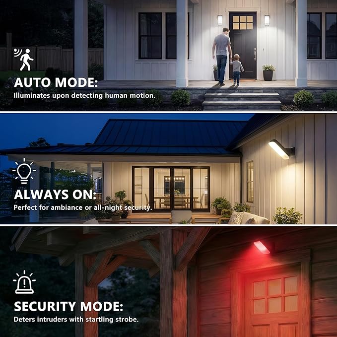 Motion Sensor Outdoor Lights, 10000mAh Rechargeable Battery Operated Outdoor Wall Lights with Remote, 3 Modes, 3CCT Dimmable, IP65 Waterproof Outdoor Security Lights for Garage, Yard, Fence(1 Pack）