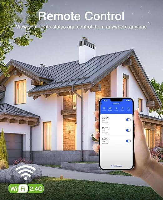 GHome Smart Switch, 3 Way Wi-Fi Light Switch Compatible with Alexa and Google Home, 2.4GHz Schedule Timer, Neutral Wire Required, 3-Way Installation, FCC Listed (4-Pack), White