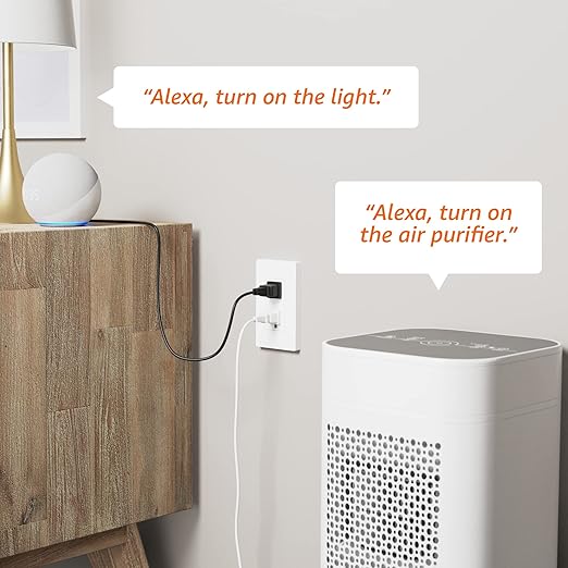 Amazon Basics Smart in-Wall Outlet, Compatible with Alexa Only, Individually Controlled Outlets, Voice Control, WiFi, 15 Amps, 2.4 GHz, No Hub Required, White (Pack of 2)