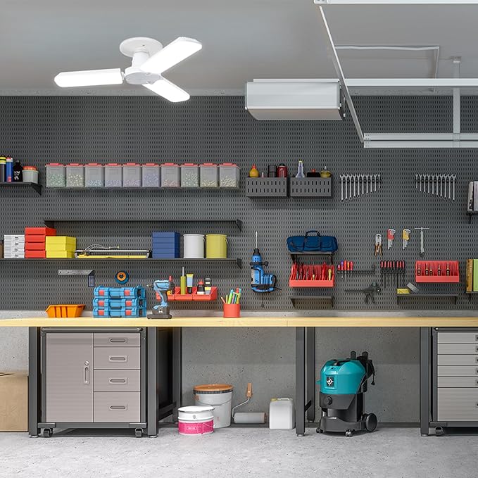 Feit Electric LED Garage Light, Multiple Adjustable Panels, E26 Base, Ideal for Garage, Workshop, Shed, 25,000-Hour Lifetime