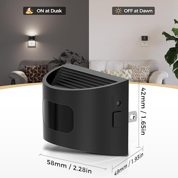 DORESshop LED Night Light[2 Pack], Night Lights Plug into Wall, 3 Mode Plug in Night Light with Motion Sensor, Dusk to Dawn Sensor, 5000K Daylight White, Nightlights for Adults, Bedroom, Hallway