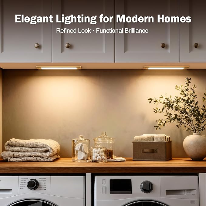 V4light Rechargeable Motion Sensor Under Cabinet Light, Magnetic LED Bar with 1500mAh Battery, Silver Aluminum Cabinet Lighting, Dimmable 3 Color Temperatures for Kitchen, Pantry & Closets (9 in)