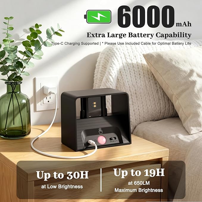 Rechargeable Motion Sensor Wall Light with Remote, 6000mAh Magnetic Battery Operated Wall Sconces, 3 Color Temperatures & Dimmable, Black LED Up Down Wireless Wall Lamp for Bedroom Living Room, 2-Pack