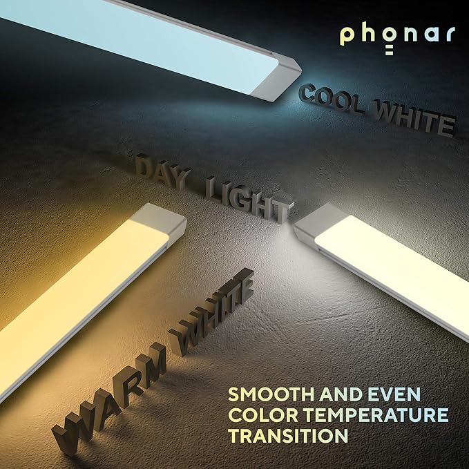 phonar 2-Pack 24 Inches Under Cabinet Lighting LED Lamps for Kitchen, Closet, Variable Color LED Under Counter Lighting Motion Sensor with Plug-in Installation LED Lighting for Wardrobe