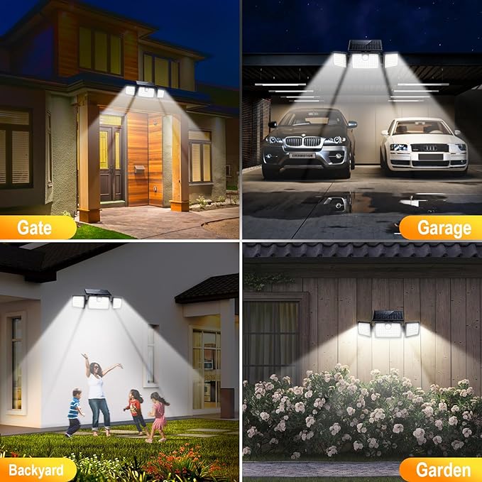 MIHANI Solar Lights Outdoor, Quick Charge Solar Motion Deck Lights Outdoor for Deck with High Brightness, Larger Built-in Tempered Glass Panel, Sensitive PIR Motion Inductor (Remote 6 Pack)