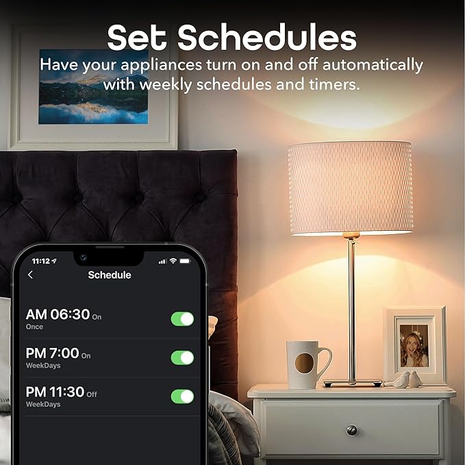 Geeni Smart Surge Protector Power Strip with 6 Wi-Fi Controlled Outlets, Real-Time Energy Monitoring, 3ft Extension Cord, App Control, Compatible with Alexa & Google Assistant, Smart Power Strip