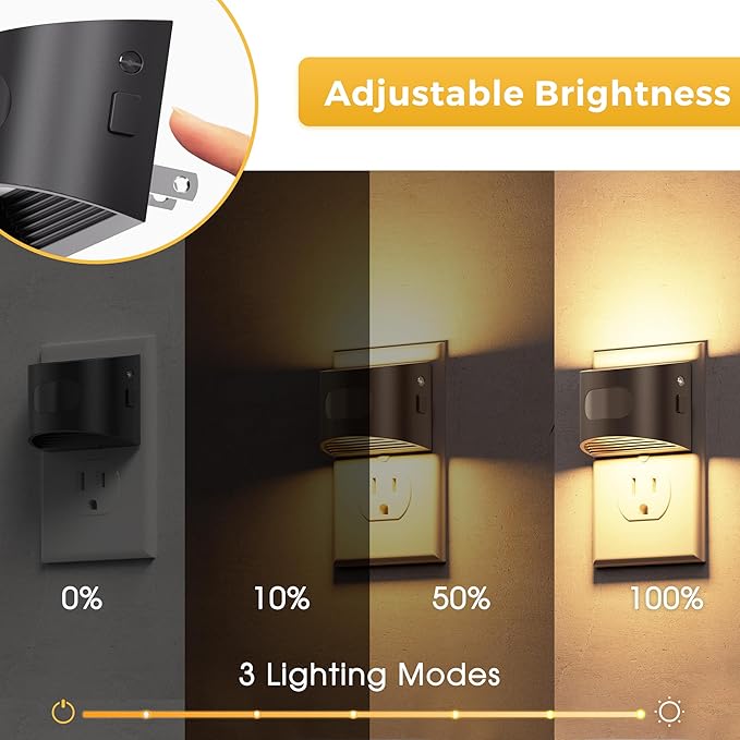 L LOHAS LED Motion Sensor Night Light, Night Lights Plug into Wall with with Motion Sensor & Dusk to Dawn Sensor, Motion Activated LED Night Light, 3000K Soft White, 4 Pack
