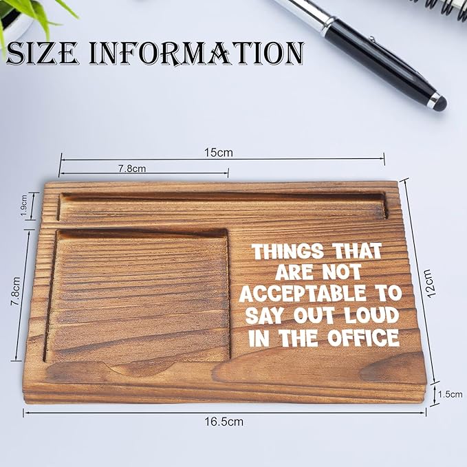 Funny Office Sticky Note Holder, Things That are Not Acceptable to Say Out Loud in The Office, Work Desk Organizer with Humor, Coworker Gift, Boss Appreciation, Workplace Gag Gift EDP120