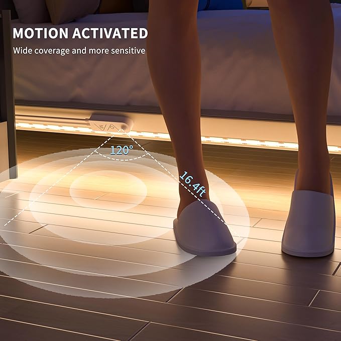 PAUTIX COB LED Strip Lights,Dotles LED Lights with Motion Sensor,5V USB LED Strip Light 4000K Natural White,Super Bright Dimmable Motion Activated LED Tape Light for Bedroom,Cabinets,Kitchen,Stairs