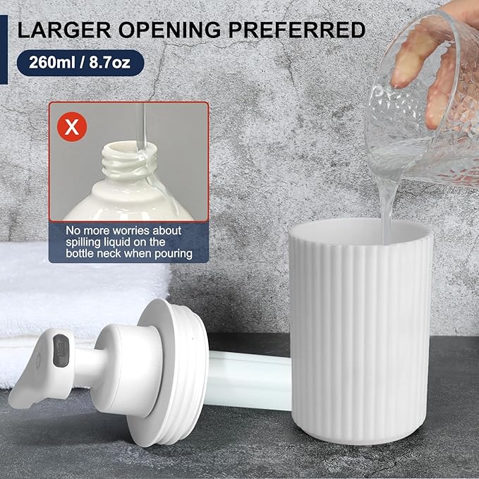 Automatic Soap Dispenser Liquid Touchless: 9oz White Plastic - Rechargeable Electric Smart Auto Hand Soap Dispenser - Dish Bathroom Kitchen