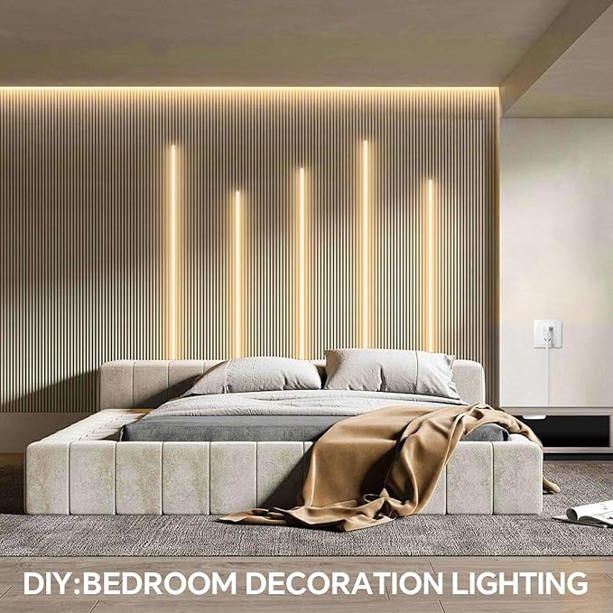 12V Under Cabinet Lighting Kit,3.3Ft 6-in-1 Self-Adhesive COB LED Strip Lights with 36W Adapter Touch Dimmable Led Shelf Lighting 4000k for Kitchen Counters Book Shelf Closet Showcase