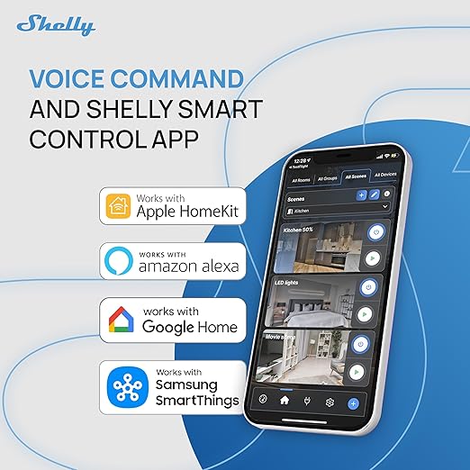 Shelly 2PM Gen4 | Wi-Fi, Zigbee & Matter 2-Channel Smart Relay Switch with Power Metering | Home Automation | Alexa, SmartThings, Google Home, HomeKit Compatible | Roller Shutters Control (4 Pack)